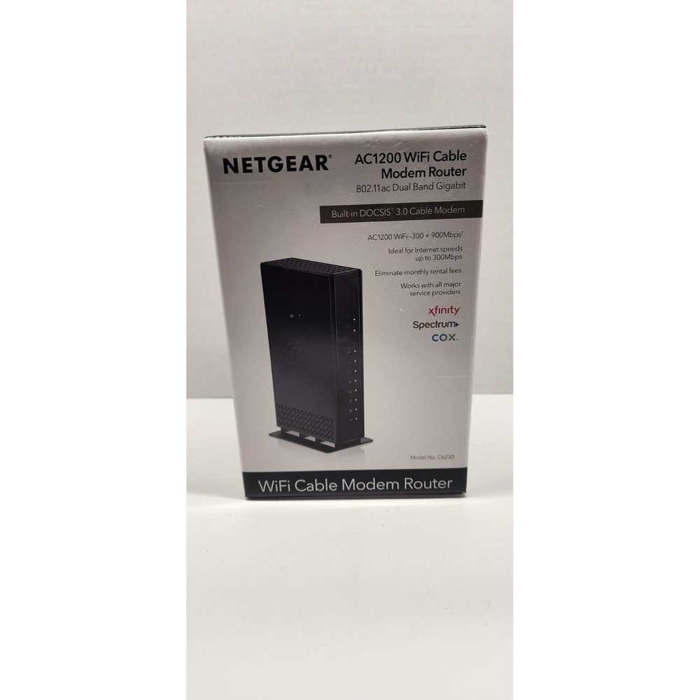 Netgear AC1200 WiFi Cable Modem Router DOCSIS 3.0 C6230 Dual Band Gigabit‎
